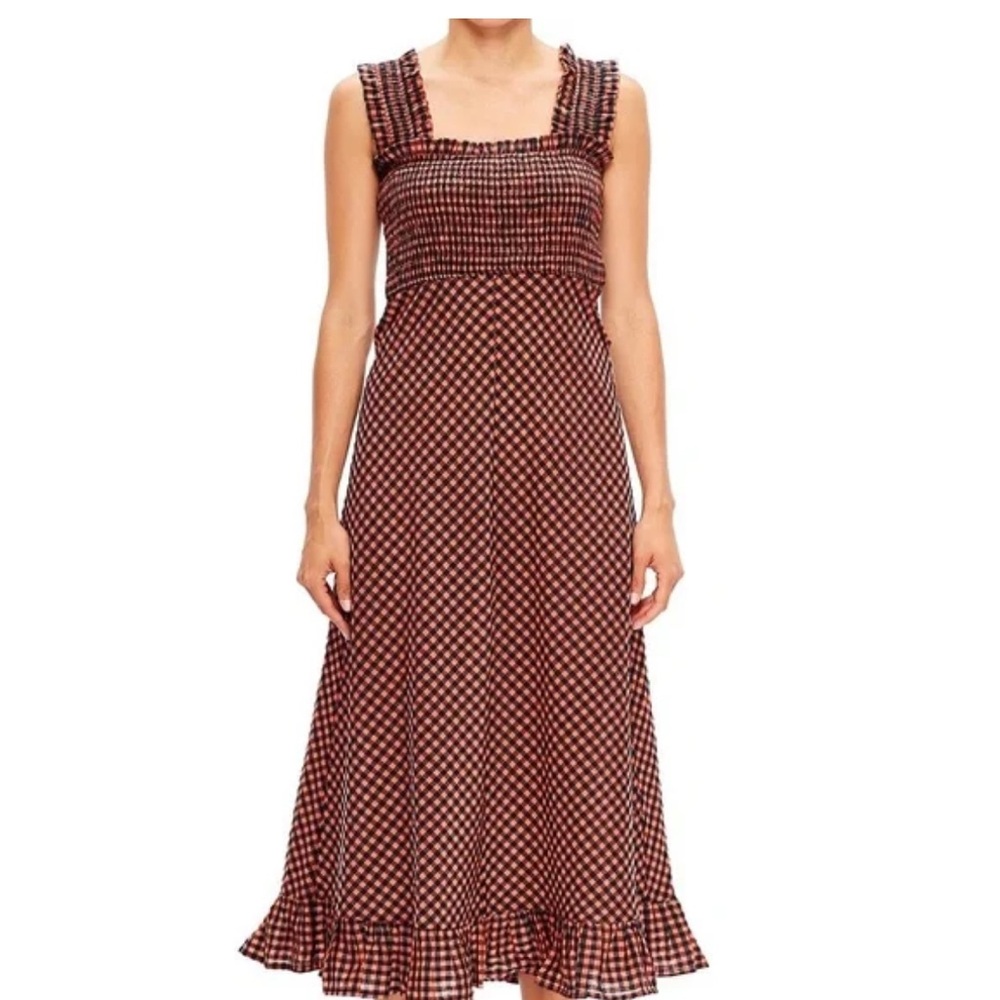 Ganni Checkered Midi Dress